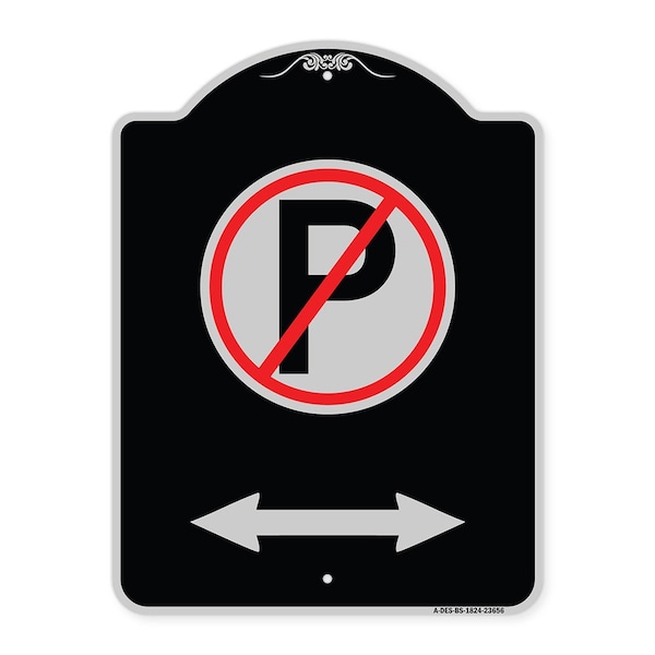 Signmission No ParkingW/ Bidirectional Arrow Heavy-Gauge Aluminum Architectural Sign, 24" x 18", BS-1824-23656 A-DES-BS-1824-23656 - main